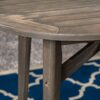 Outdoor Rustic Acacia Wood Bar Table With Slat Top - Teak - Image 6