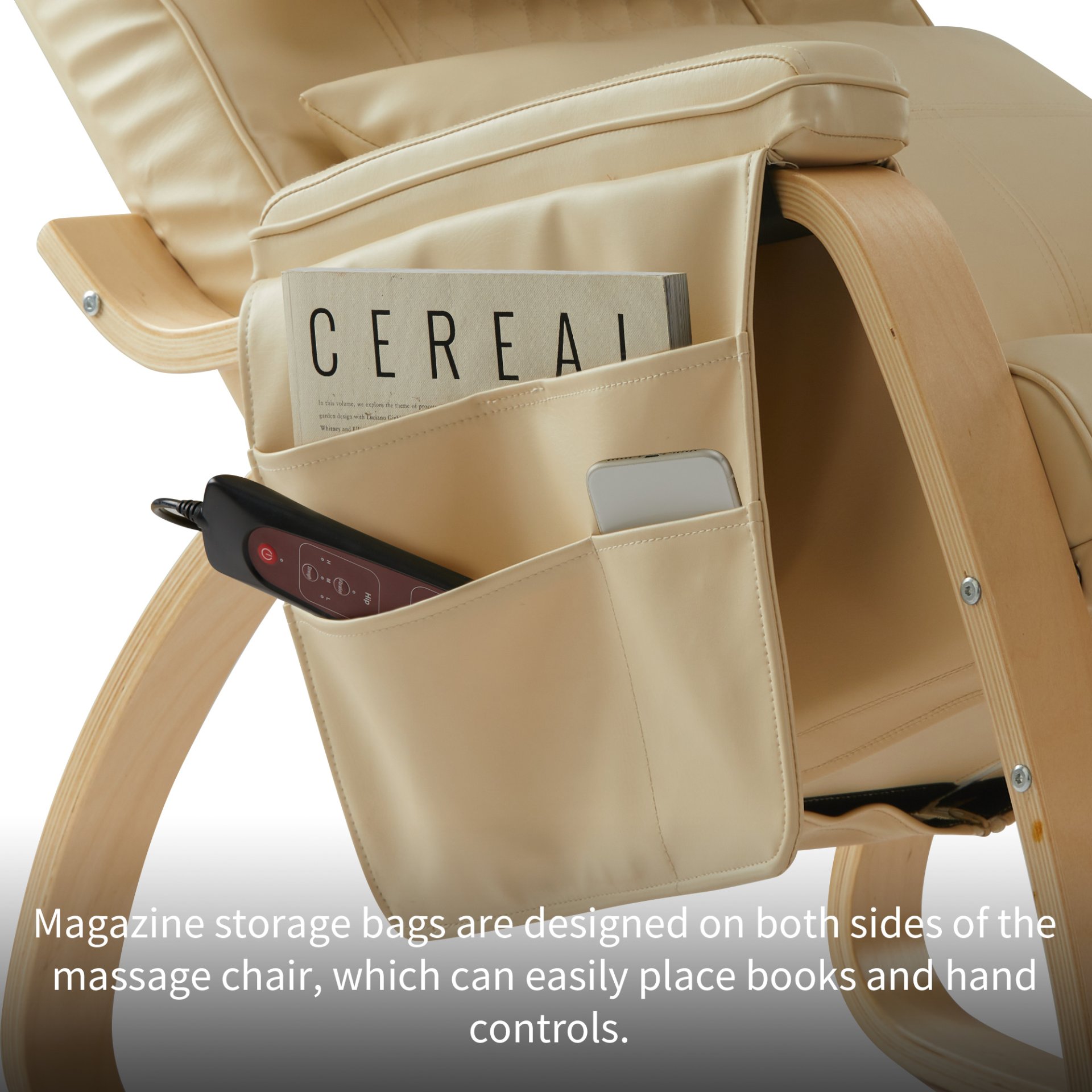 Massage Comfortable Relax Rocking Chair - Cream - Image 10