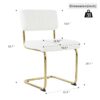 Modern Light Luxury Dining Chair (Set of 4) With MetalLegs And Bow Design - White - Image 3