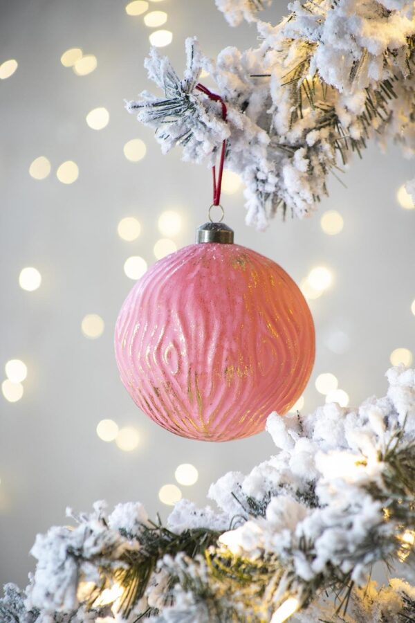 Christmas Ball Ornaments, Glass Decorative Hanging Ball Christmas Tree Ornaments For Holiday Party Decorations (Set of 4) - Red