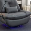 270 Swivel Glider Recliner Chair, Power Recliner Rocking Chair, USB Port Charge For Nursery Chair With Atmosphere Lamp For Living Room Bedroom Apartment - Dark Gray - Image 14