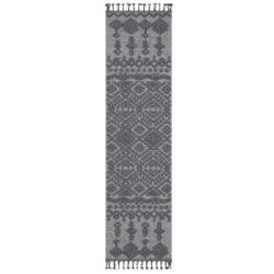 Guros - 2' X 8' Traditional Indoor / Outdoor Area Rug - White / Gray