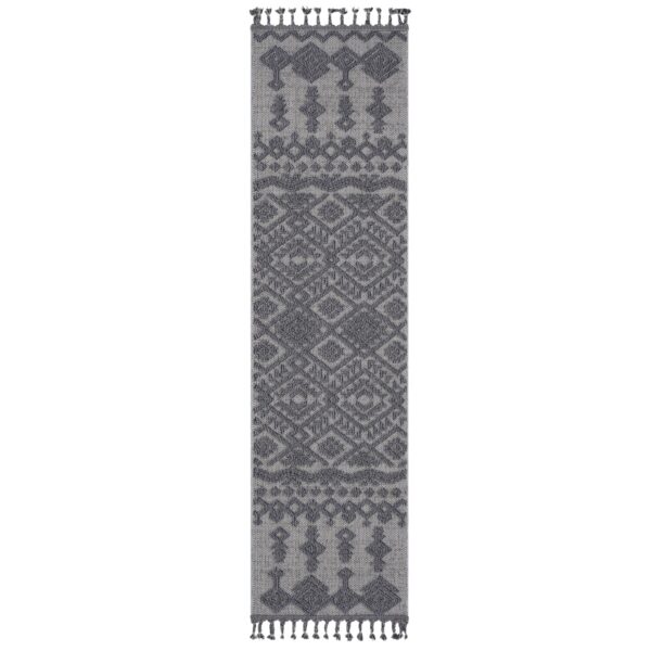 Guros - 2' X 8' Traditional Indoor / Outdoor Area Rug - White / Gray