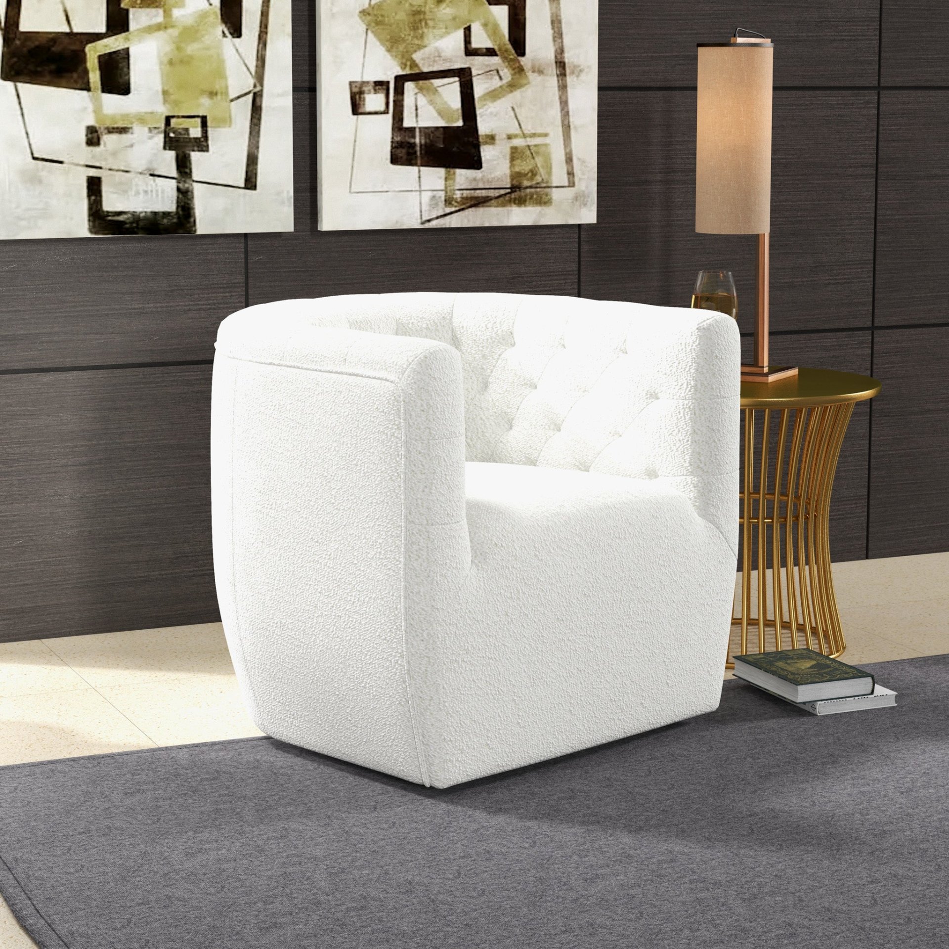 Delaney - Swivel Chair - Fabric - Beige - Image 7