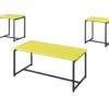 GT - 3 Piece Carbon Fiber Wrap Coffee Table And End Table (Set of 3) - Yellow - Image 7