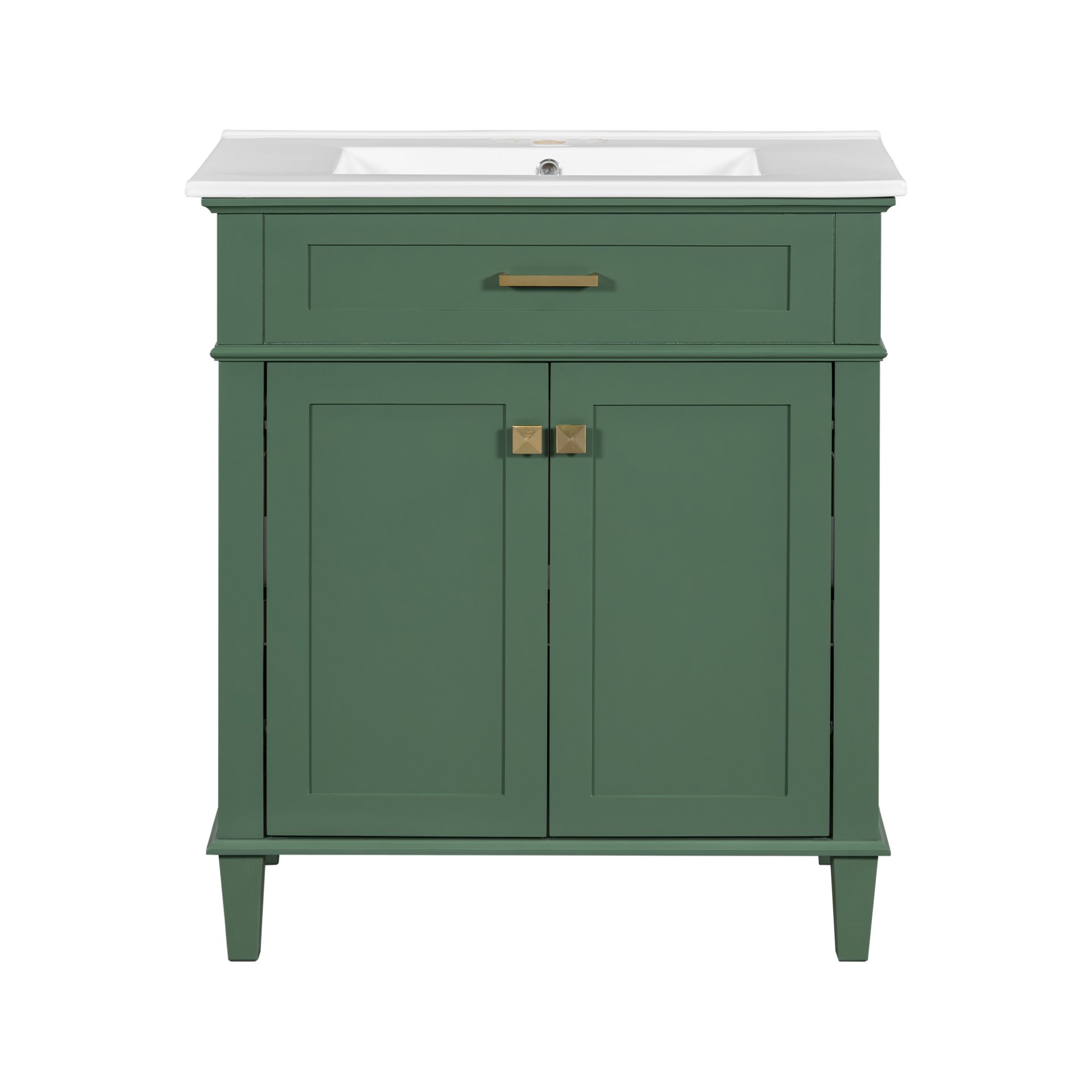 Bathroom Vanity With Ceramic Basin, Soft Close Door And Adjustable Shelves - Green - Image 12
