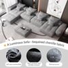 Modern Oversized Modular Sectional Sofa, Sparkling Chenille Fabric Soft Cushion Sofa With 8 Pillows, 8 Pieces Diy Combination Tufted Sofa, No Assembly Required - Gray - Image 17