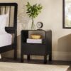 Modern Minimalist Curved Top Nightstand - Black - Image 4