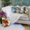 Autumn Vibes Leaf Accent Pillow - Gray - Image 8