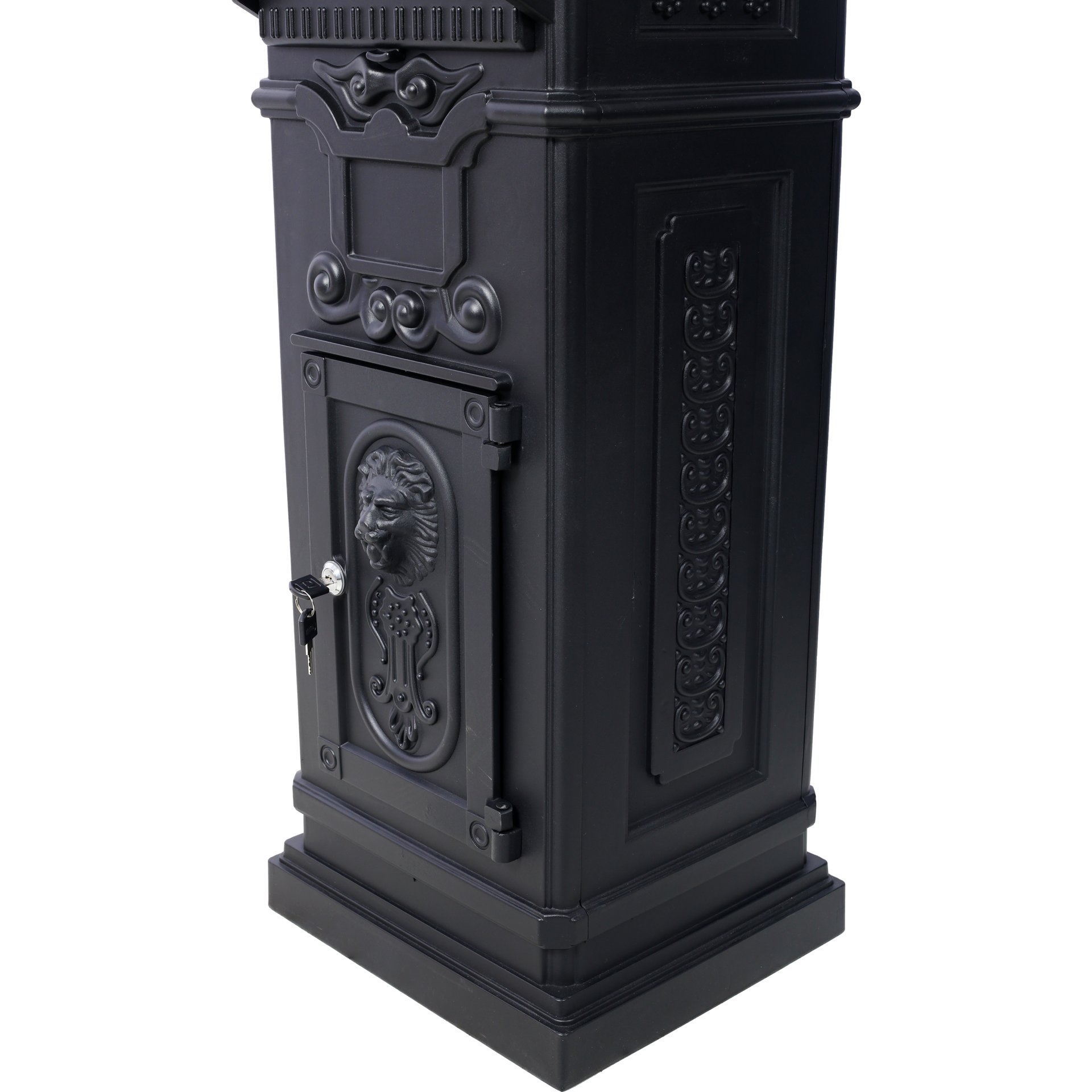 Mailboxs Residential Large Capacity Letter Box Aluminum Outdoor Rainproof Postbox Statue - Black - Image 11