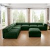 Modern (Set of 6) Modular Sectional Sofa With Storage Soft Cylindrical Design For Living Room - Green - Image 4