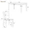7 Piece Wooden Dining Table Set Mutifunctional Extendable Table With Leaf And 2 Drawers, 6 Dining Chairs With Soft Cushion - Natural Wash - Image 4
