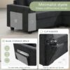 U Shaped Sectional Sofa 6 Seat Couch Set With Oversized Ottoman, Hidden Armrest Storage And Cup Holders USB Charging Ports Wide Seat Sofa - Black - Image 22