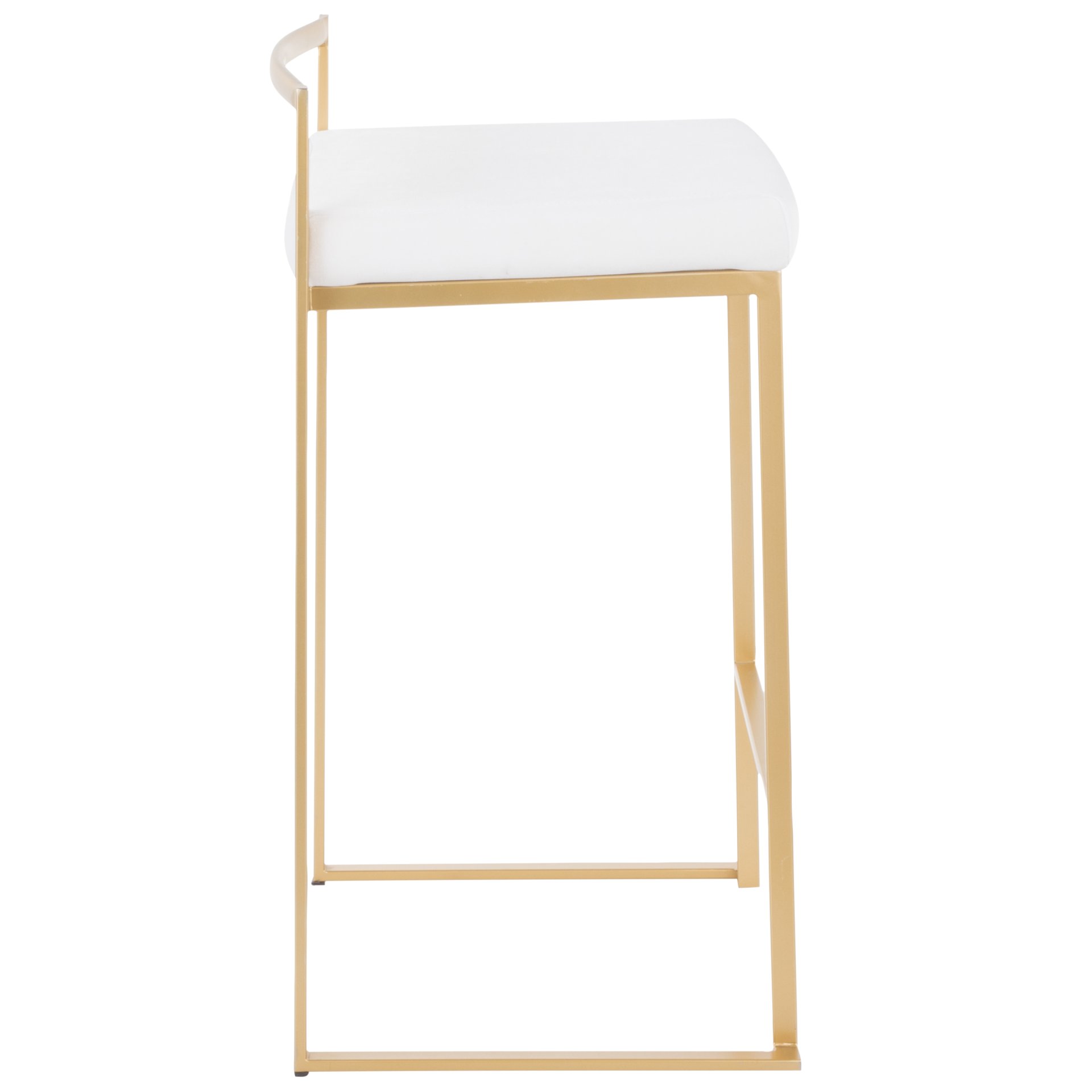 Fuji - Contemporary Stackable Counter Stool (Set of 3) - Gold / White - Image 3