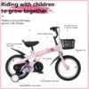 Fkznpj - 16" Sporty Kids Bike With Training Wheels And Stand Adjustable Saddle Suitable For Boys And Girls Aged 4 - 8 Years Tall Height 41 - 46" Available In A Variety Of Colors - Pink - Image 16
