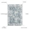 Toucan - Washable Non - Slip Area Rug, Elegant Design - Silver - Image 5