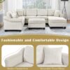 Contemporary U Shaped Sectional Sofa With Movable Storage Ottoman - White - Image 6
