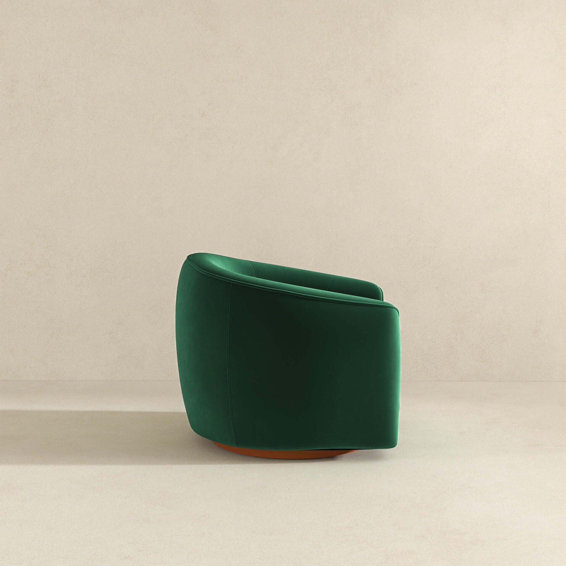 Elise - Mid-Century Modern Swivel Chair - Dark Green - Image 8
