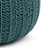 Shelby - Hand Knit Round Pouf - Teal - Image 3