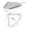 Neo Angle Corner Drain Shower Base - White - Image 3