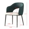 Dining Chairs, Modern Faux Leather Dining Metal Legs (Set of 2) - Green - Image 3