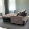 Lazy Sofa Bed, Luxury Three-In-One Sofa Bed, Modern Seating Foldable Sofa Bed, Sofa Velvet Pull-Out Bed, Adjustable Back With Three USB Ports, Two Side Pockets, Two Cup Holders For Living Room - Brown - Image 4