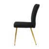 Modern Teddy Wool Dining Chair With Plated Metal Legs Upholstered Fabric Side Chair (Set of 4) - Black - Image 10