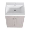 Modern Style Freestanding Bathroom Vanity With White Resin Sink & Soft Close Cabinet Doors - Khaki - Image 11