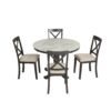 5 Pieces Dining Table And Chairs Set For 4 Persons, Kitchen Room Solid Wood Table With 4 Chairs - Gray - Image 11