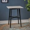Modern Bar Height Dining Table, Rubberwood Legs And Laminate Table Top - Gray / Black - Image 5
