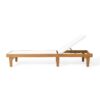 Outdoor Chaise Lounge With Acacia Wood Frame - White / Teak - Image 8