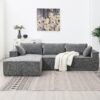 2 Pices Free Combination Minimalist Style Modular Sectional, Wrinkle Resistant Couch Set L Shaped Compressed Sofa For Living Room - Gray - Image 20