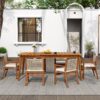 Dining Table 8 Person Outdoor Table, Farmhouse Furniture For Patio, Garden, Backyard - Teak - Image 4