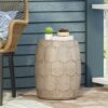 Outdoor Lightweight Concrete Side Table - Natural - Image 4