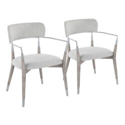 Savannah - Contemporary Chair (Set of 2) - Gray / Light Gray / Silver