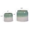 Gradient Flowerpot (Set of 2), Planter For Patio, Garden, Windowsill - White / Green - Image 3