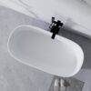 Freestanding Bathtub Resin Stone Soaking Bathtub Solid Surface Modern Tubs With Overflow And Pop-Up Drain - Matte White - Image 3