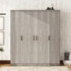 4 Door Wardrobe With 1 Drawer - Gray - Image 17