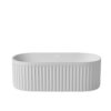 67" Freestanding Solid Surface Bathtub, Luxury Engineered Stone Resin Freestanding Soaking Bathtub With Overflow And Pop-Up Drain Cupc Certified 23S13-67 - Matte White - Image 8