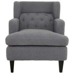 Upholstered Accent Chair Tufted Armchair For Living Room - Dark Gray