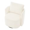 360° Swivel Chair With Upholstered Curved Design - Beige - Image 13