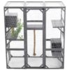 Outdoor Diy Cat House Catio With Double Enter Doors, Platforms, And Condos - Dark Gray - Image 5