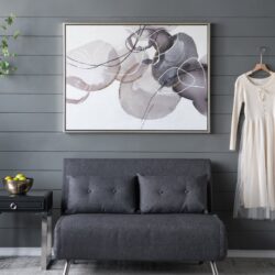 Large Modern Oil Painting, Hand Painted Abstract Watercolor Texture - Multicolor