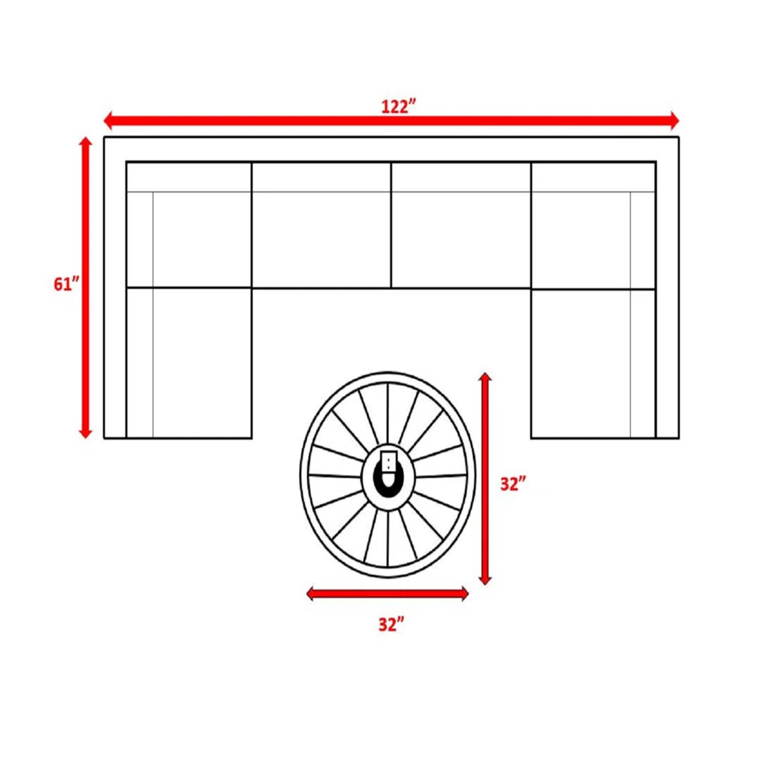 4 Person Wicker Outdoor Lounge Set With Cushions And Fire Pit - Brown / Gray - Image 3