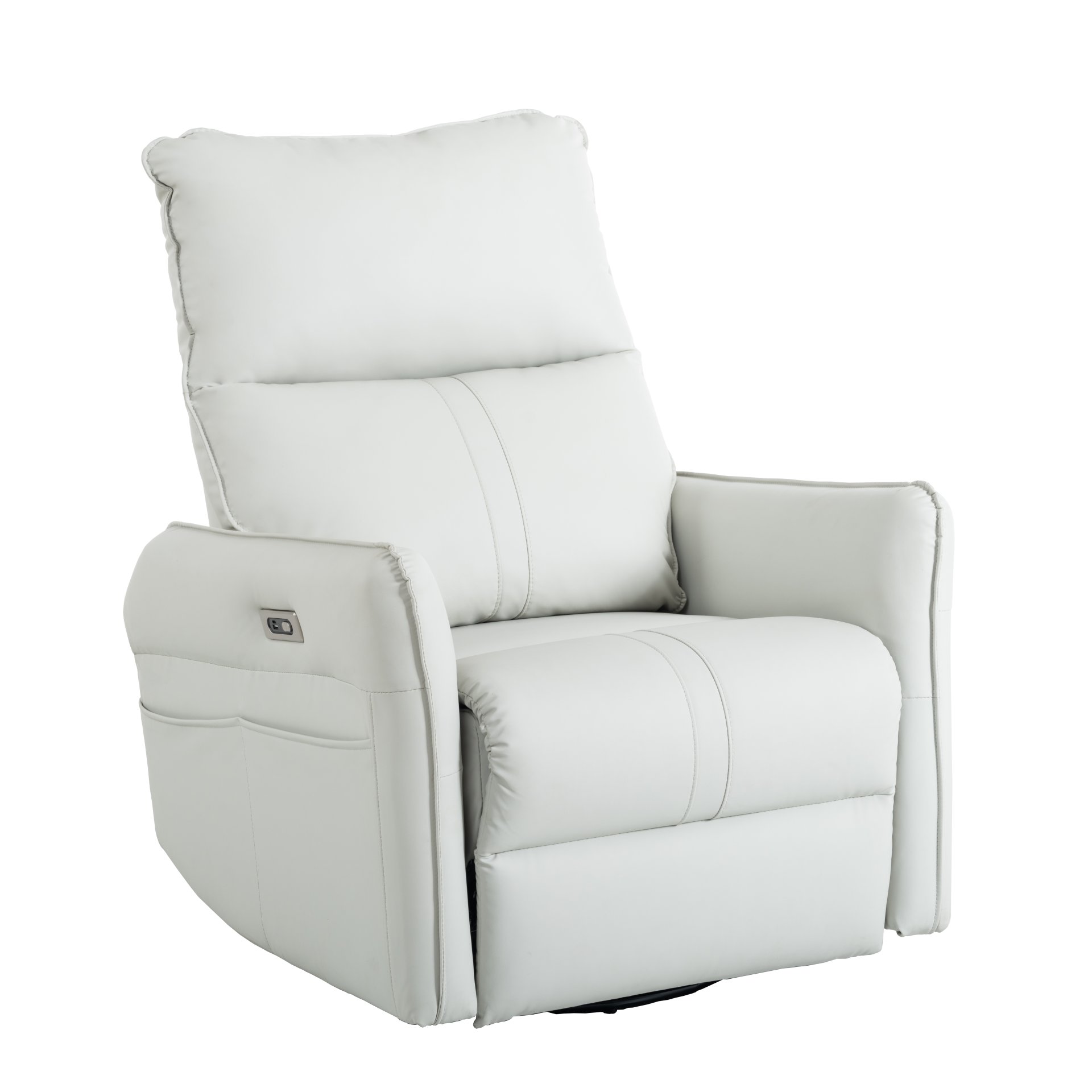 29.92" 270 Power Swivel Rocker Recliner Chair, Electric Glider Reclining Sofa With USB Ports, Power Swivel Glider, Rocking Chair Nursery Recliners For Living Room Bedroom - Light Gray - Image 13
