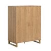 Modern Home Bar Cabinet Carved Wine Cabinet With Storage - Natural - Image 20