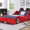 Colen - Twin Car Bed With LED - Red - Image 5