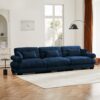 Modern 3 Seat Extra Large Sofa With Pillows Cloud Like Comfort - Blue - Image 9