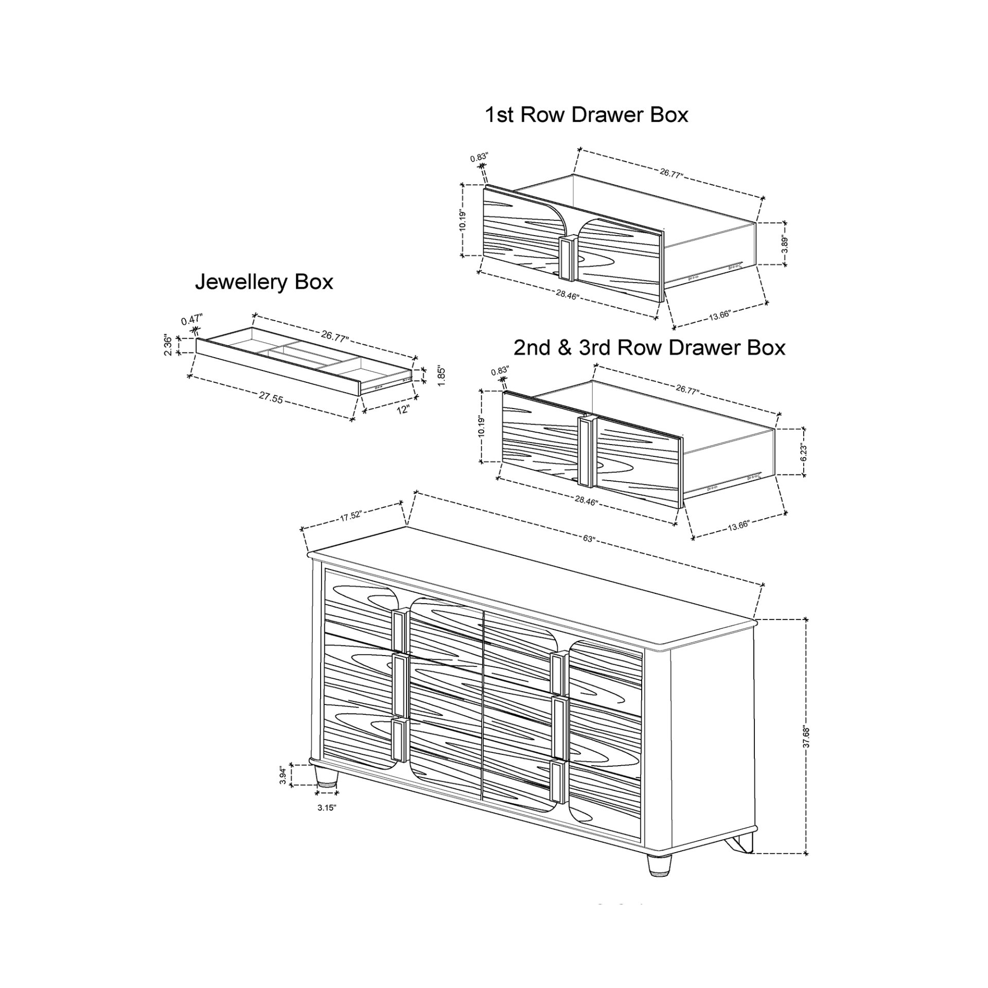 Brenda - 5 Piece Queen Bedroom Set With LED Lighting And Upholstery - Gray - Image 10