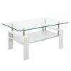 Modern Rectangular Coffee Table & Tempered Glass Top Layer, Table For Living Room - Transparent - Image 8